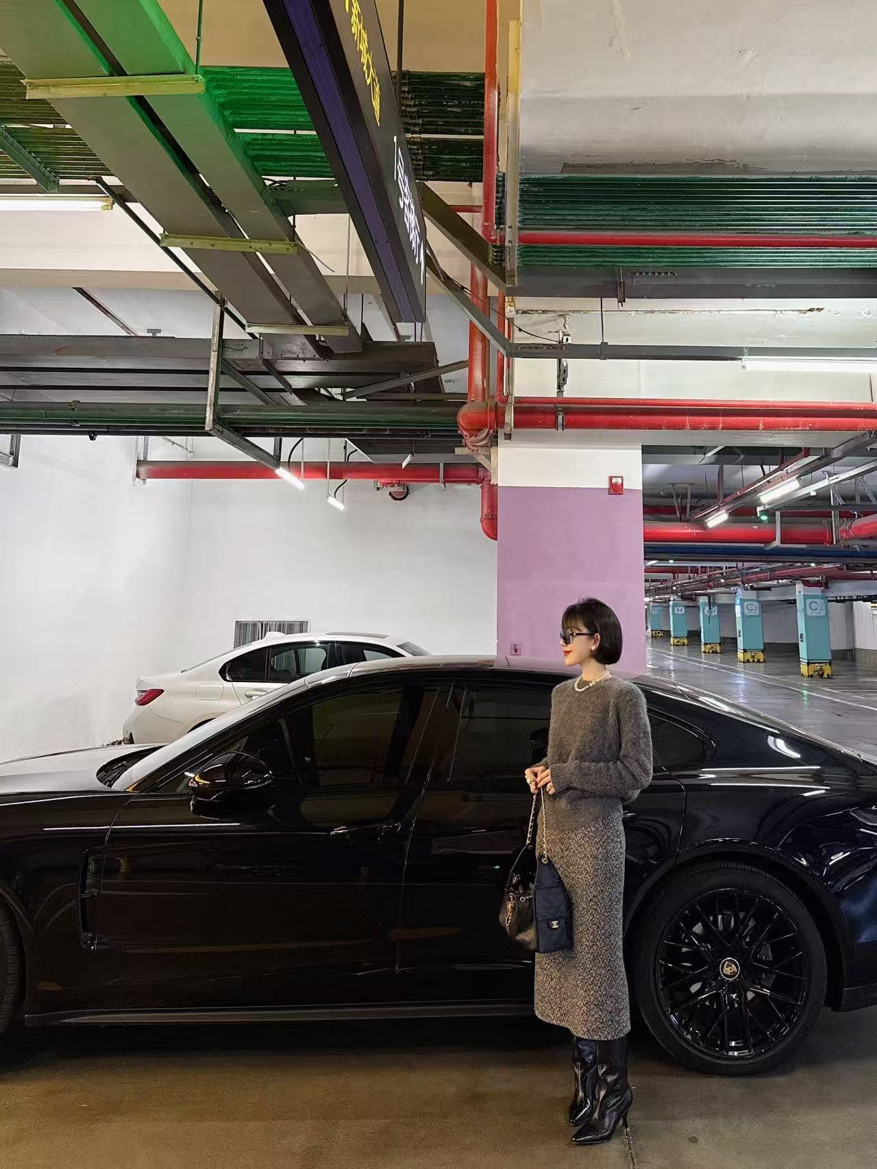 【Winnie】香香双面双色人字纹羊毛呢半身裙