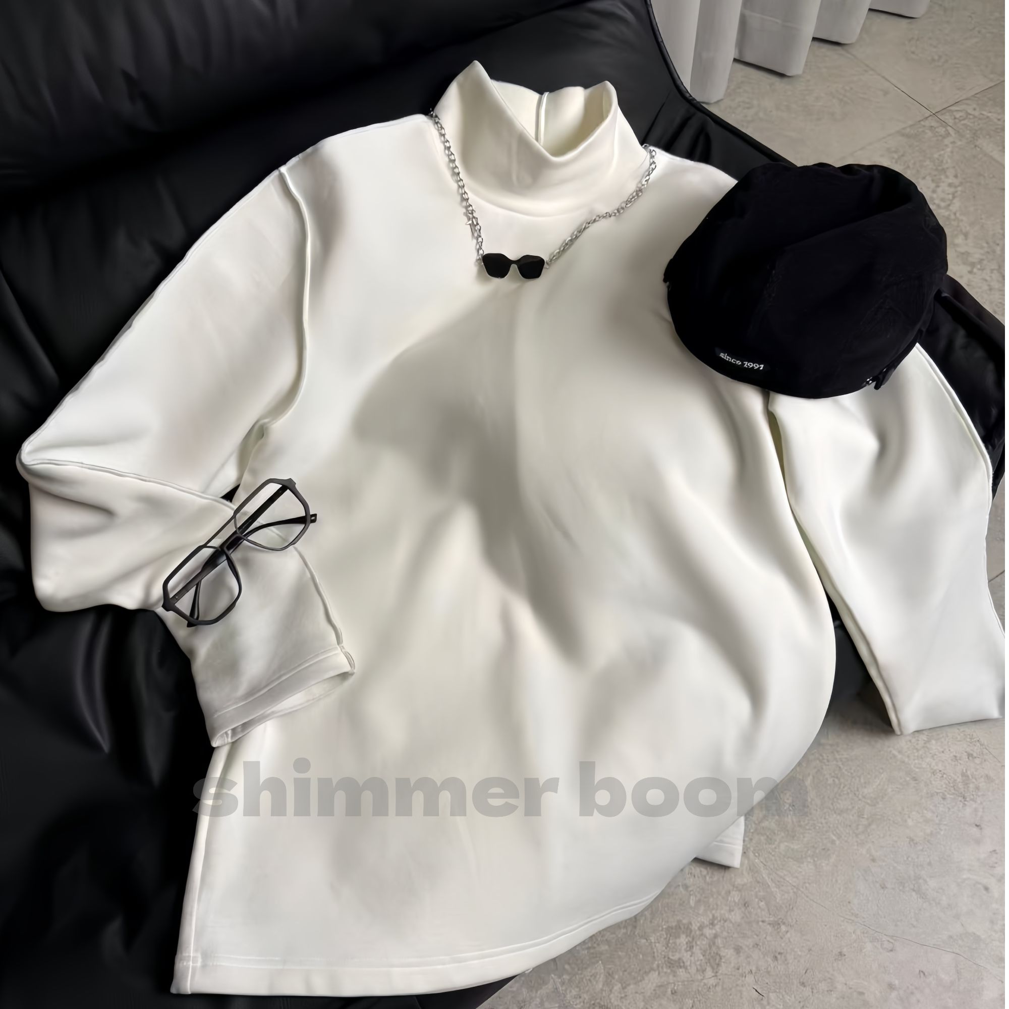 透气立领双面纯色半高领秋冬简约高领毛打底长袖保暖