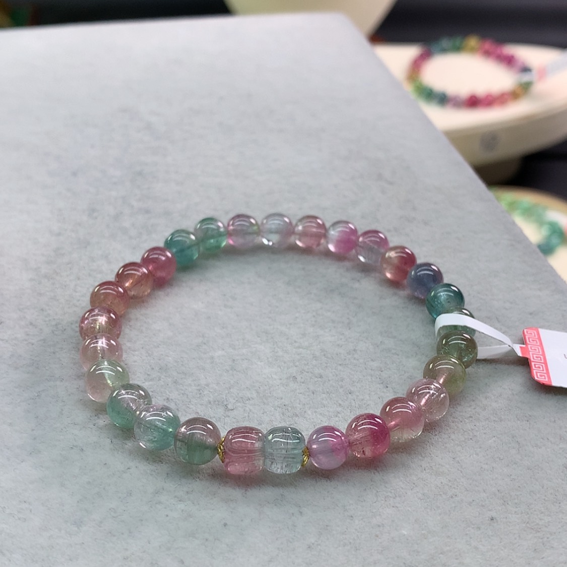 【闪购商品】碧玺手链未镶嵌碧玺西瓜单圈6.8