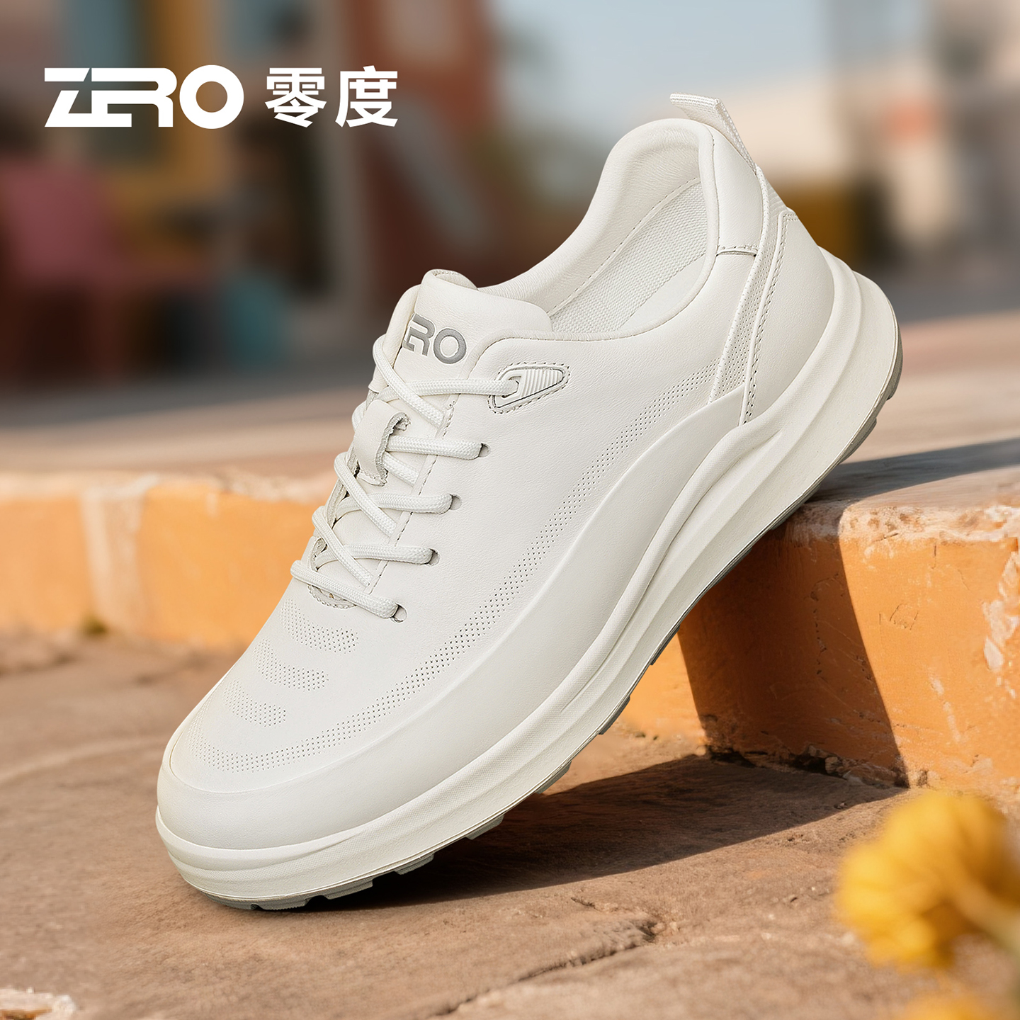 「逸界」ZRO零度男鞋新款轻奢真皮休闲皮鞋时尚轻便运动户外潮鞋男