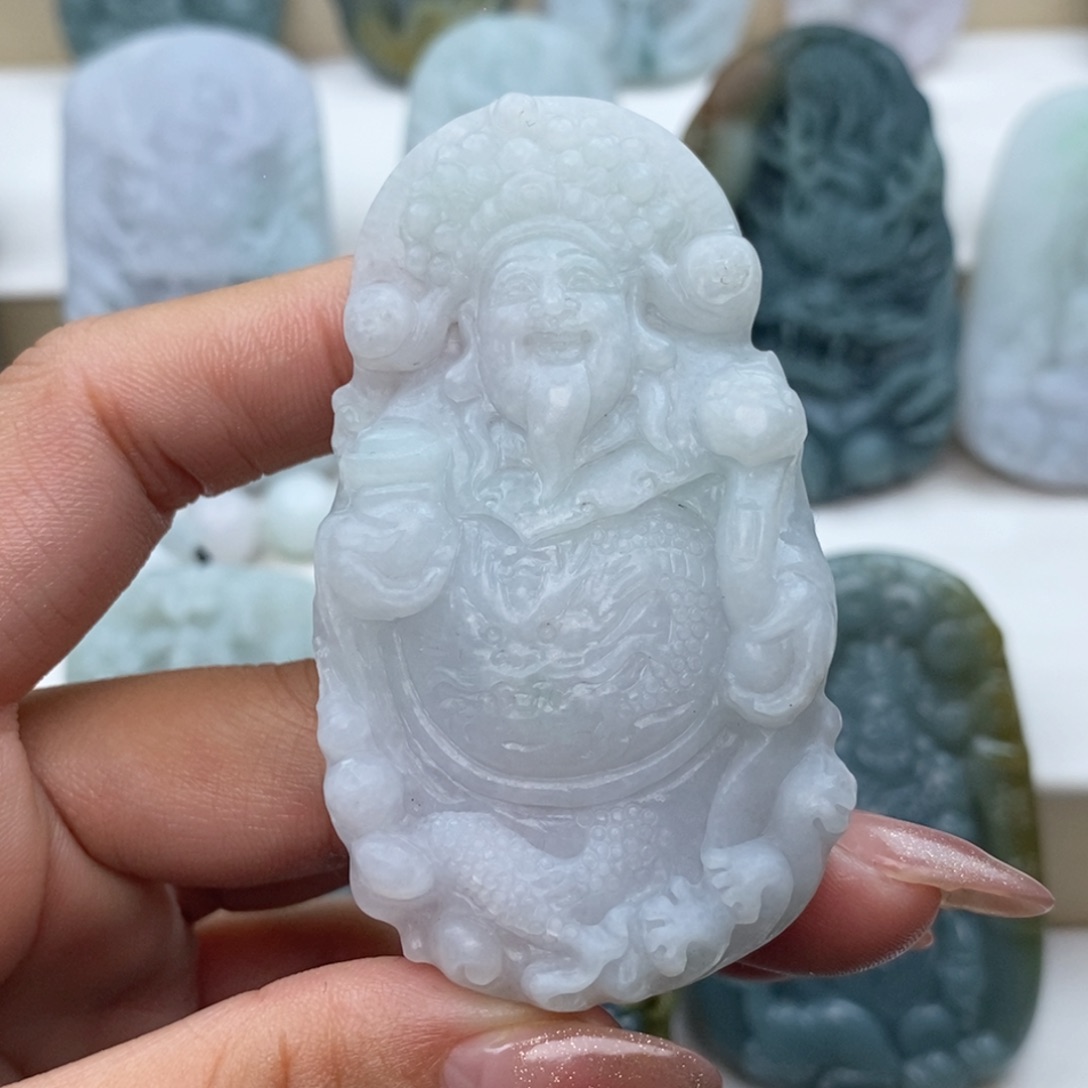 未镶嵌定制翡翠财神