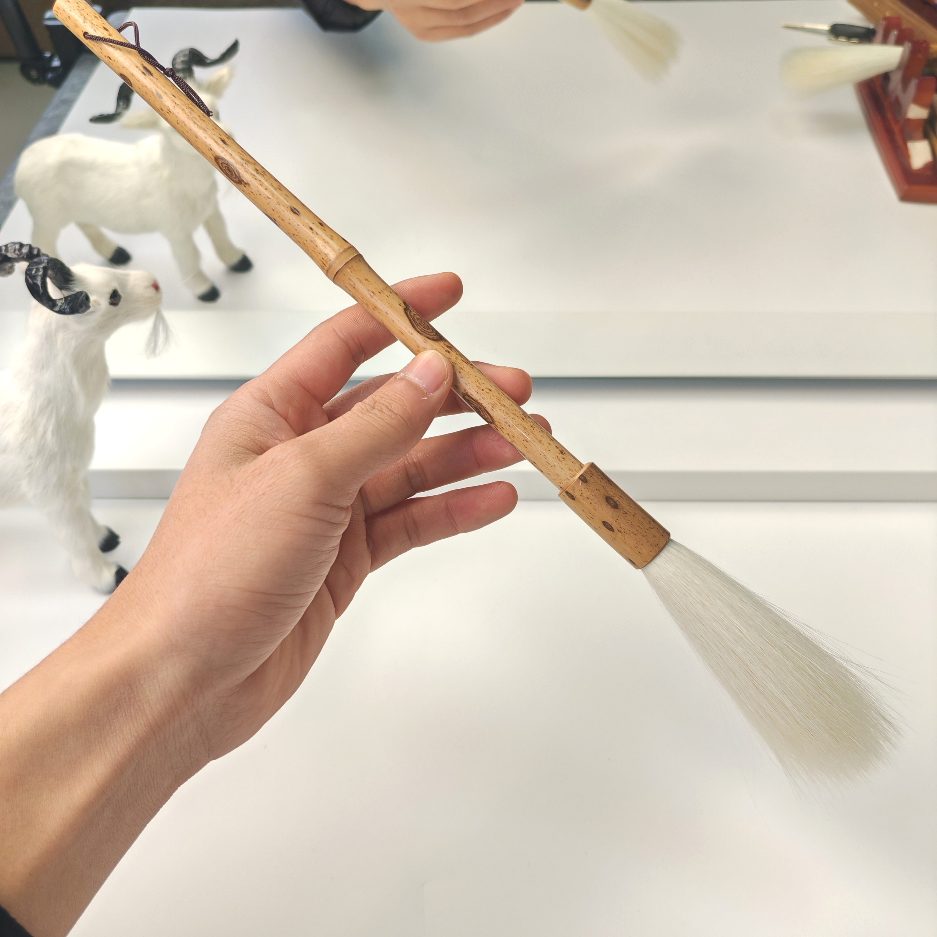 纯细光峰羊毫长峰毛笔纯羊毫9.8厘米出峰1.25厘米口径