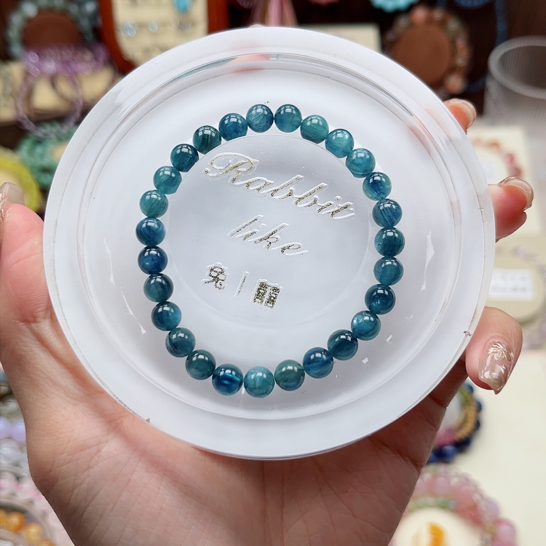 水晶手串未镶嵌A****?6.7m蓝绿晶