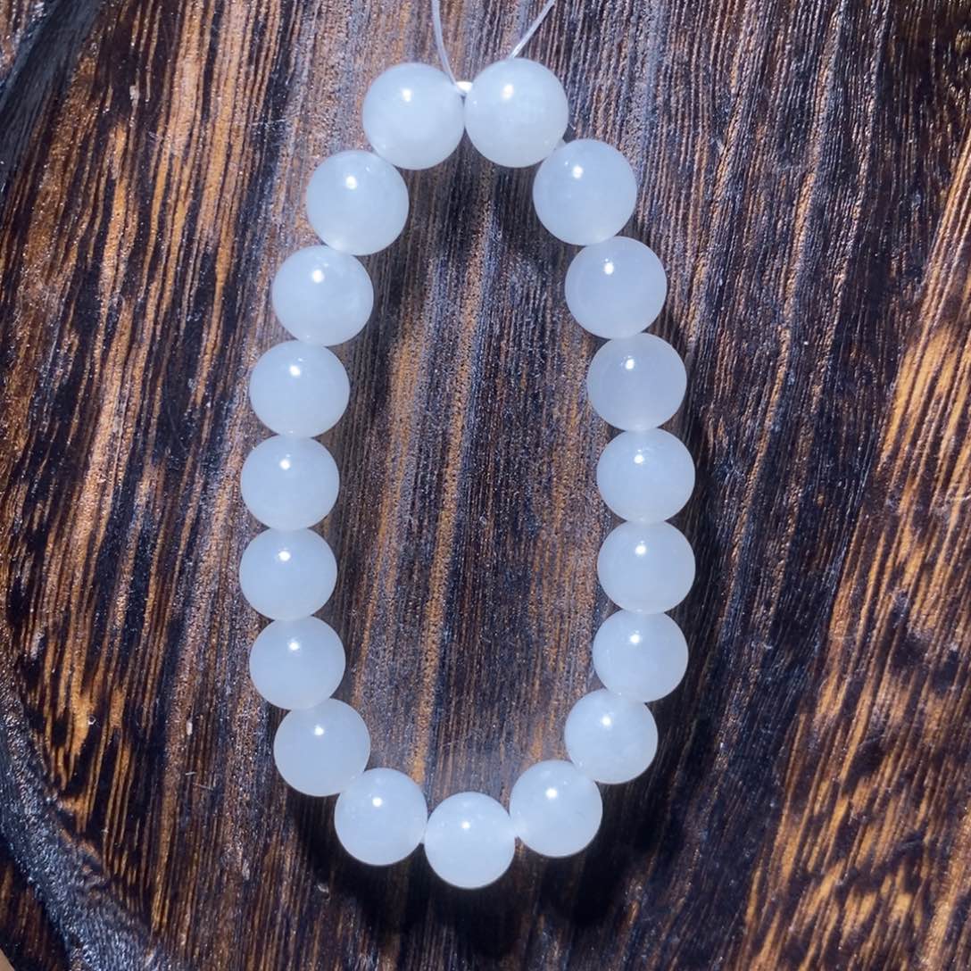 和田玉手串未镶嵌薇*卡10圆珠