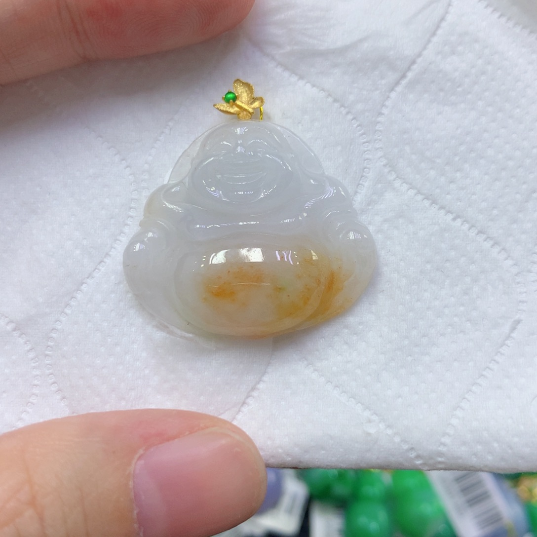 颈饰18K金镶嵌翡翠翡翠