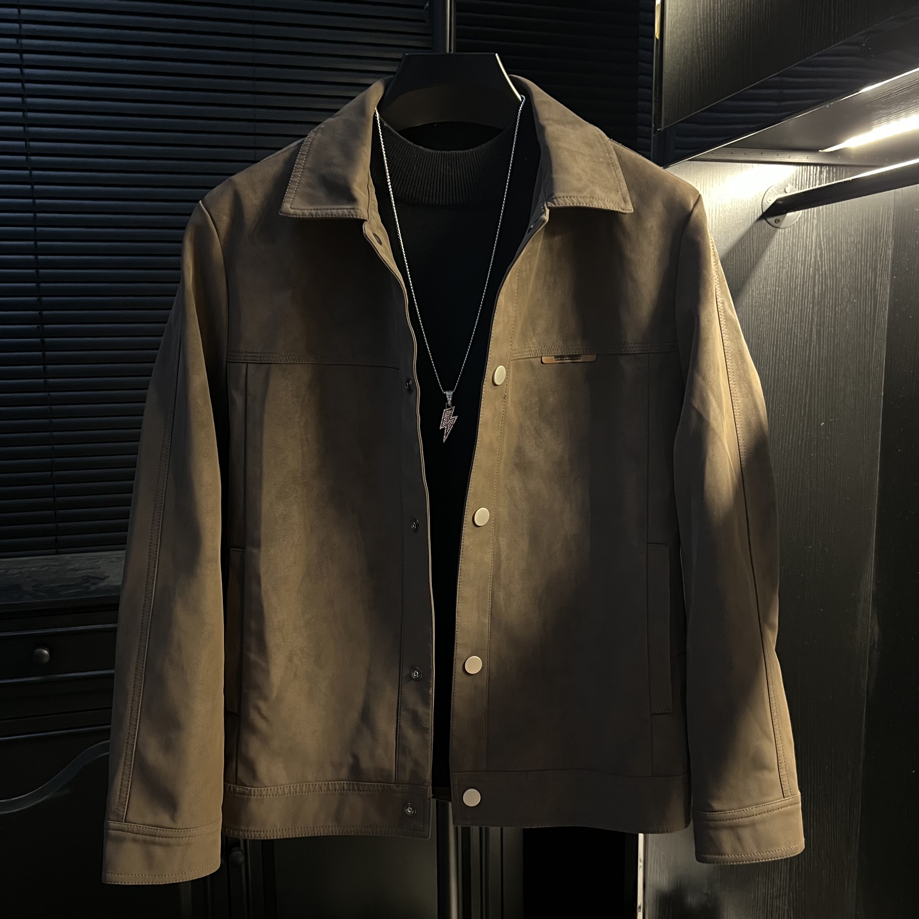 SS-2025早秋季新款夹克皮男士外套痞帅潮流百搭时尚