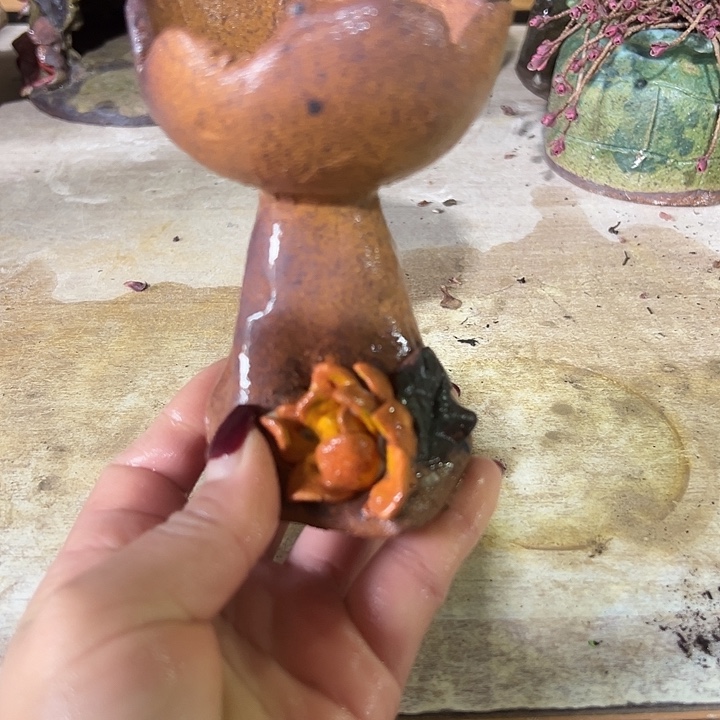 烛台手工粗陶高温花盆