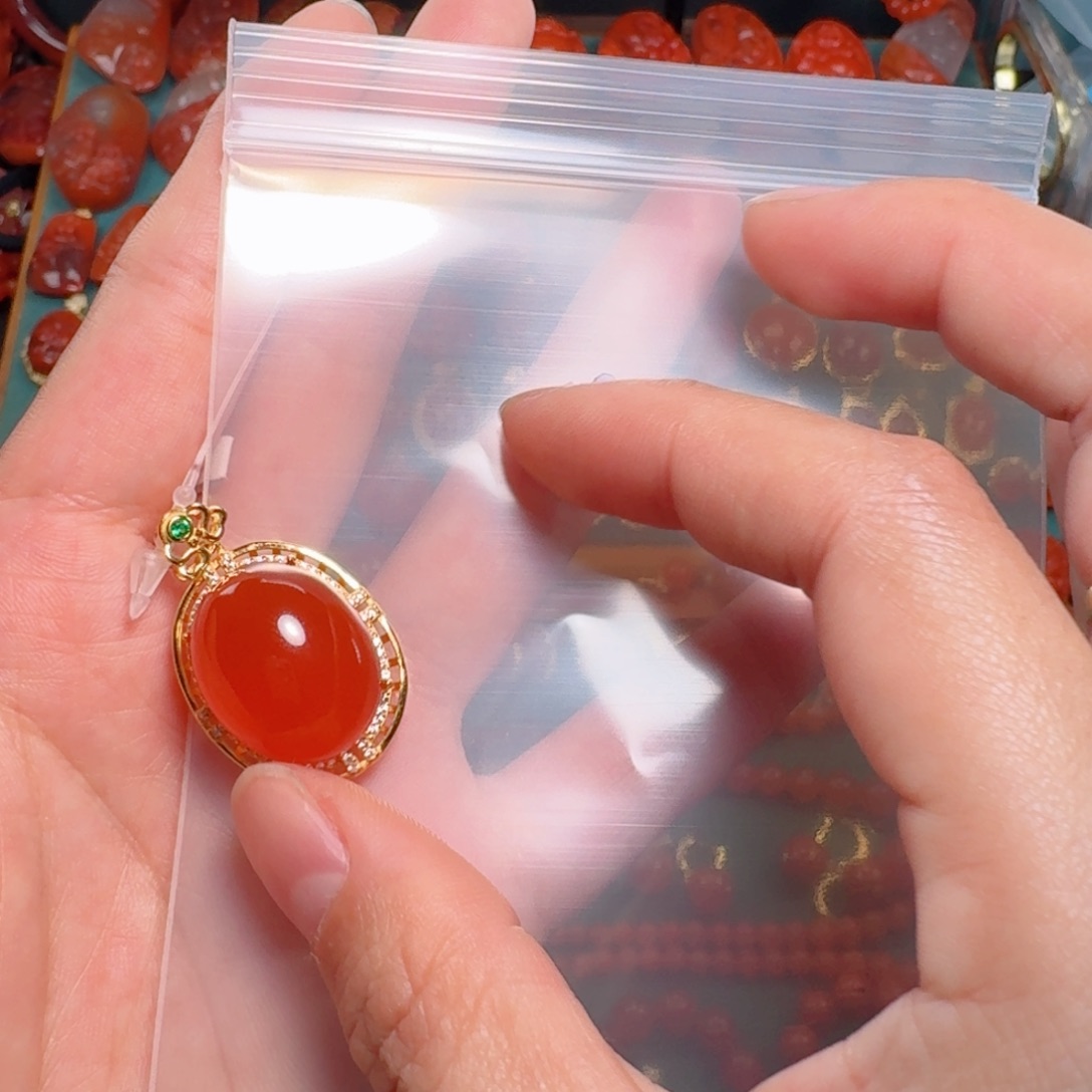 南红玛瑙南红保山银S925镶嵌媛*派