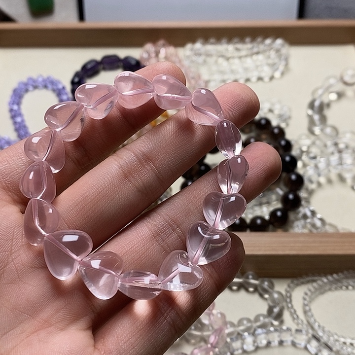 非金属星光粉爱心手串 