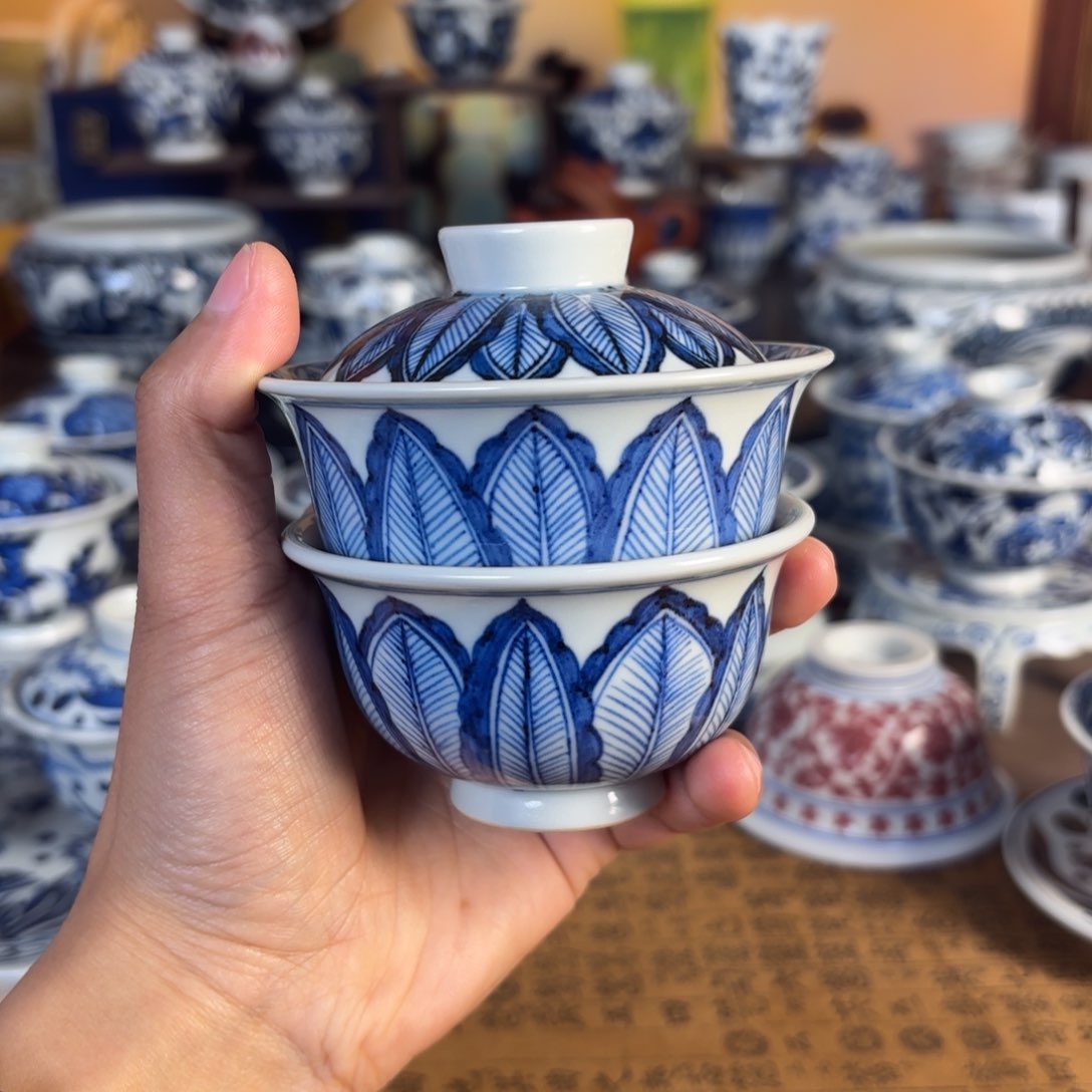 手工手绘茶具微瑕盖碗 套组