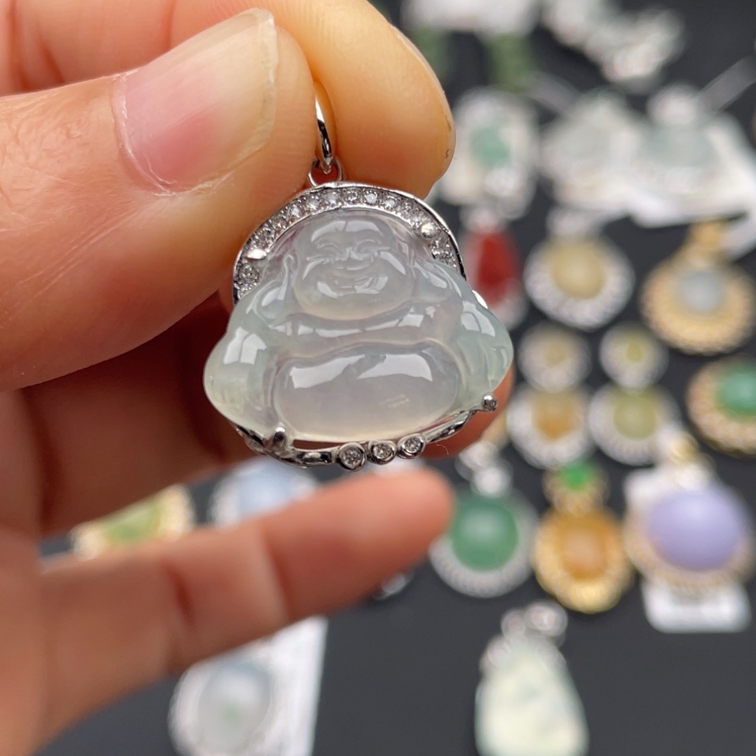 翡翠银S925镶嵌吊坠(不含链)