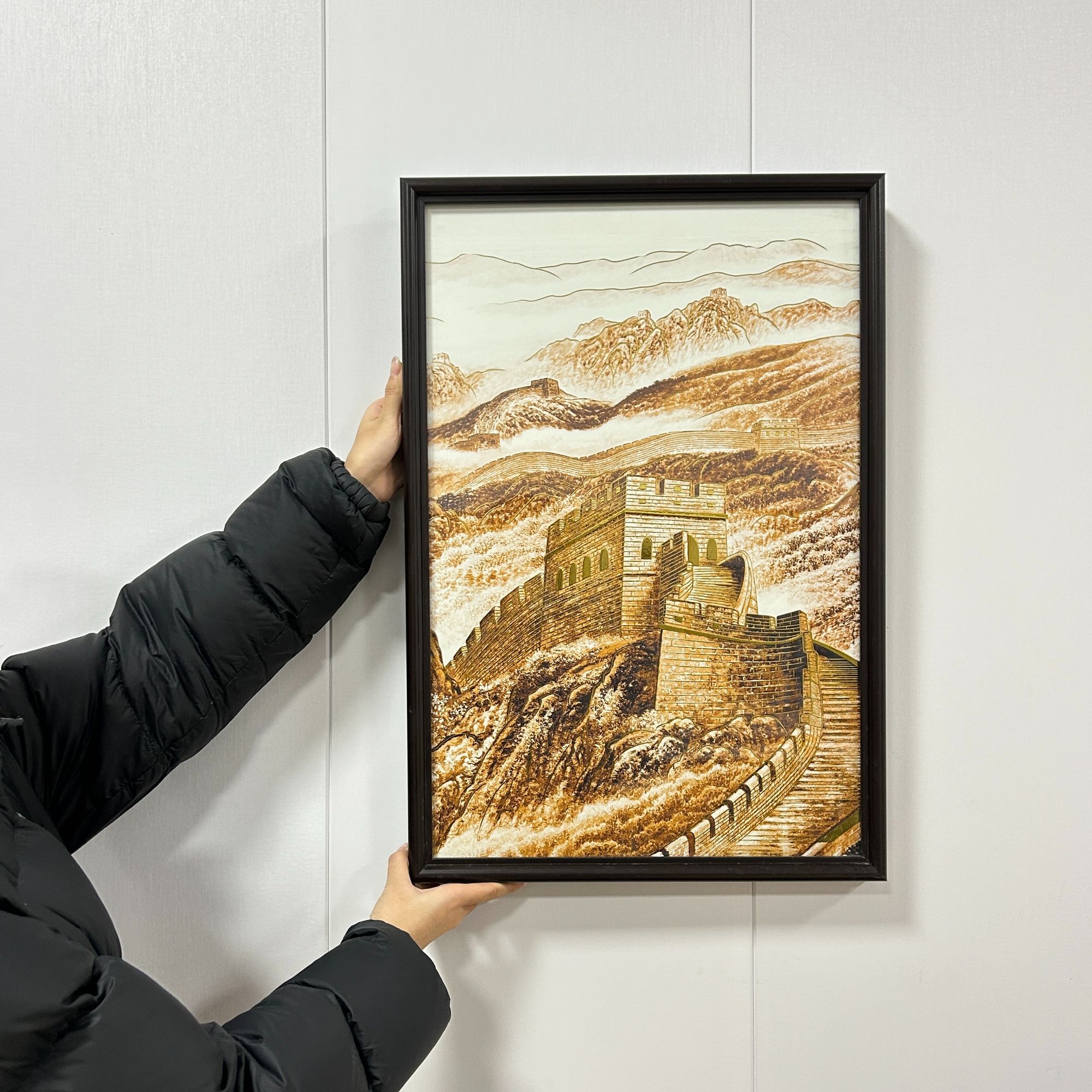 凝匠铜雕画《万里长城》餐厅书房现代中式画 床头装饰画摆台NJ-002