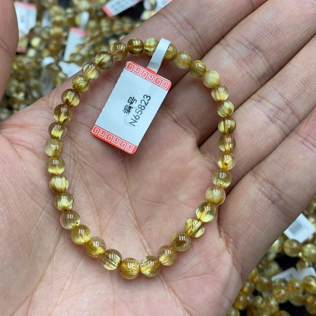 发晶手串未镶嵌曲**玟钛晶N65823
