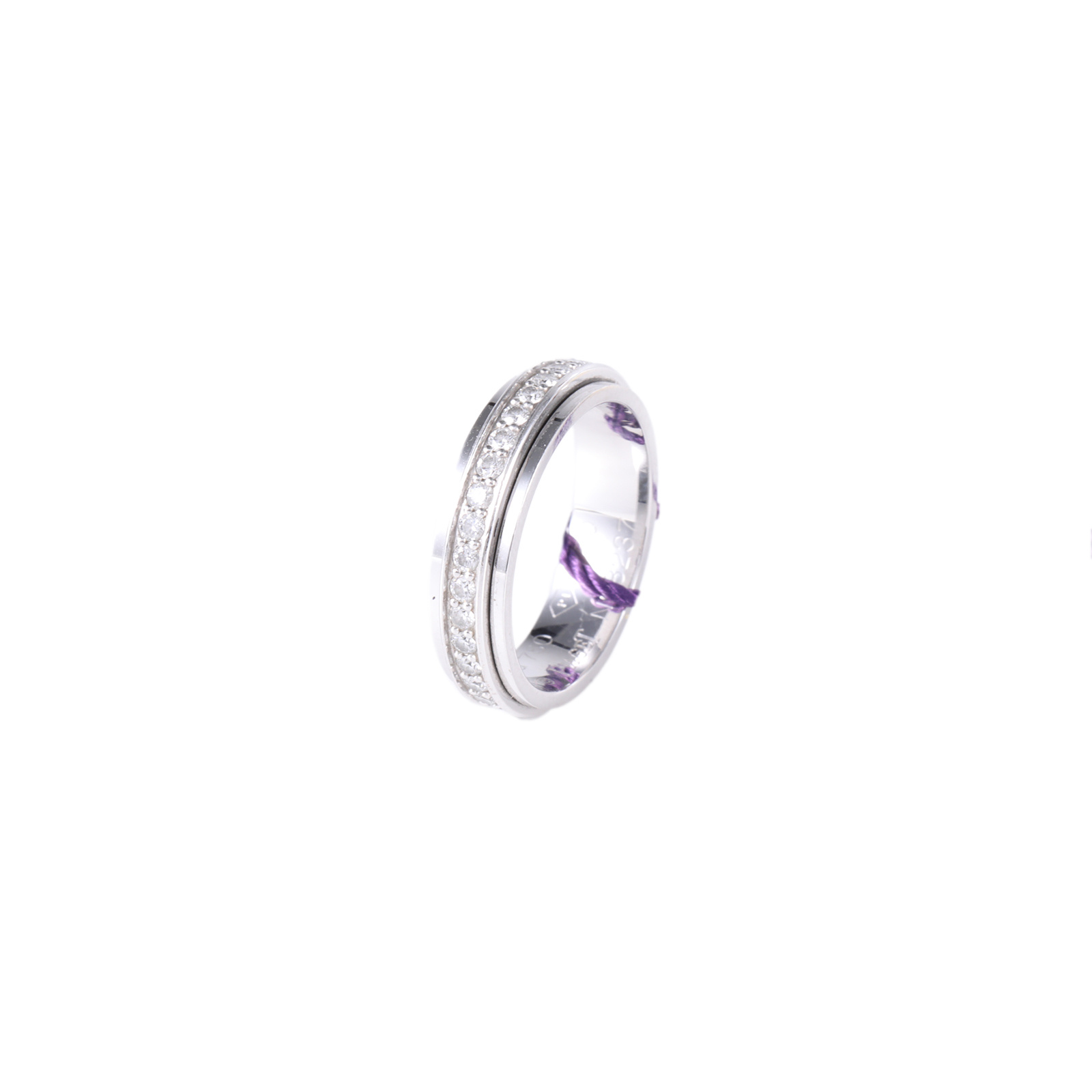 99新 Piaget/伯爵 小花6珊 单排钻戒指 18K白金/钻石 50 白金 