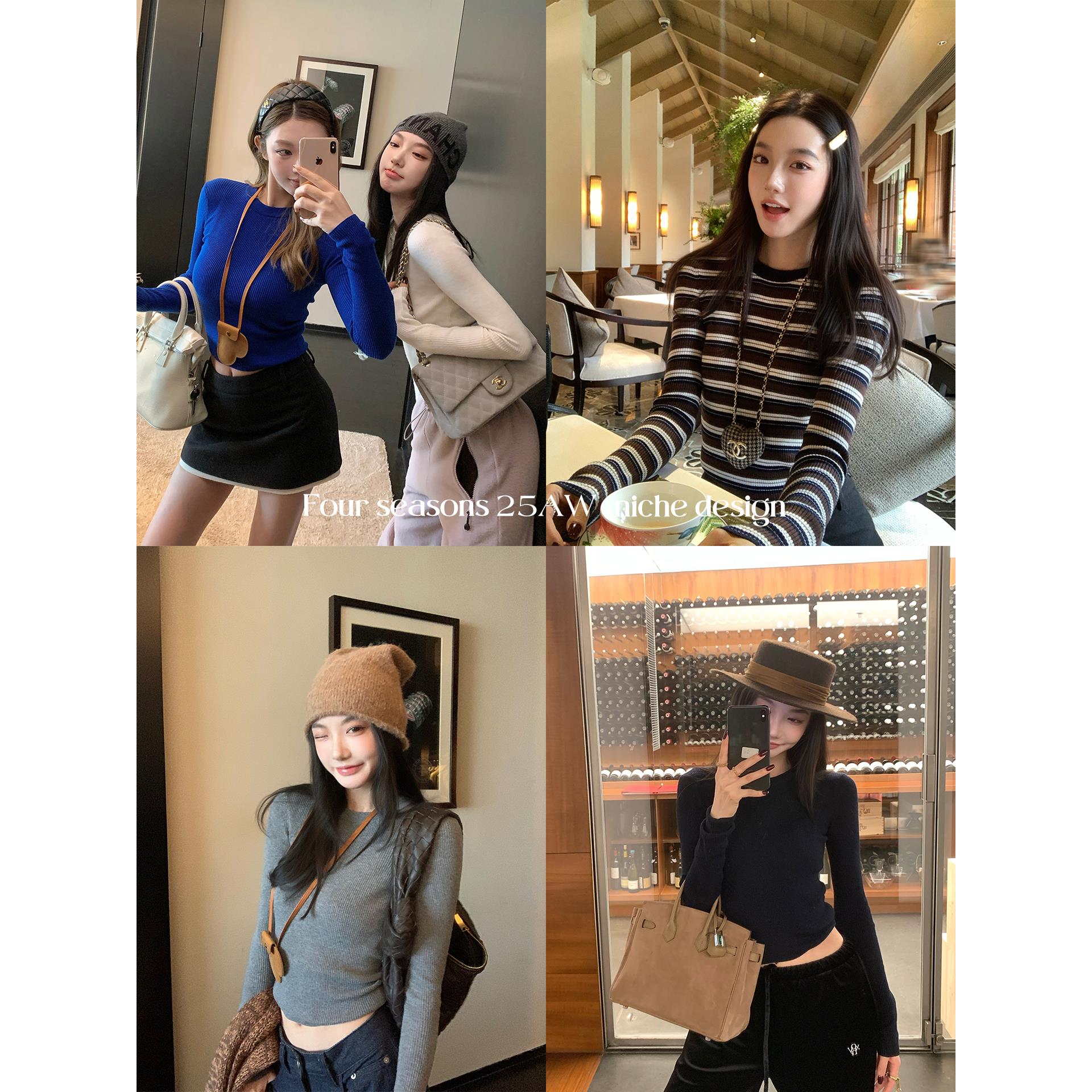 区区欧阳【萬能款！韩女舒适区】绵羊毛多色修身长袖宽松针织衫女