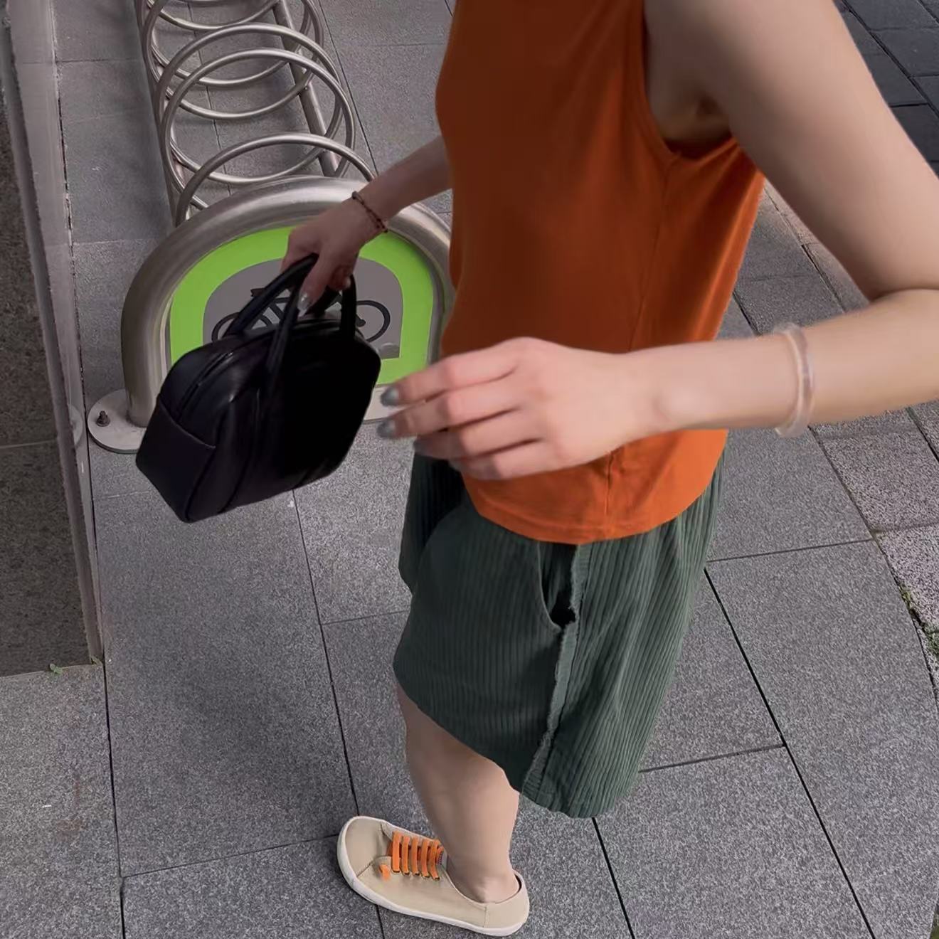 ｛귤 언니｝lo坑条日式宽松休闲短裤