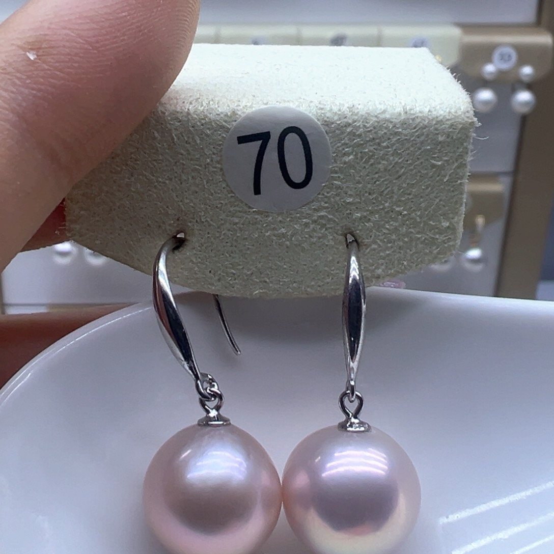 银S925镶嵌淡水珍珠耳饰