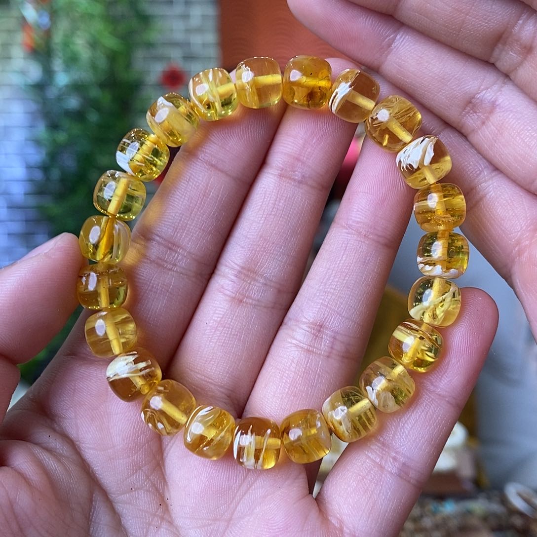 蜜蜡裸石未镶嵌蜜蜡手串9.0mm