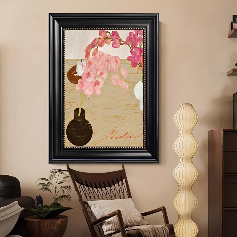 法式复古客厅装饰画抽象艺术沙发背景墙落地画玄关挂画玄关壁画