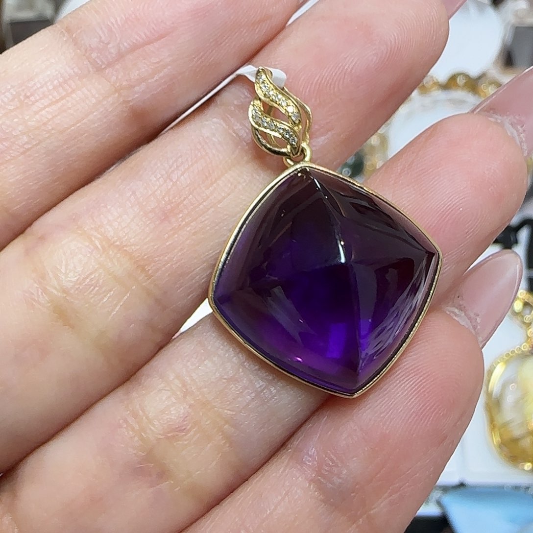 水晶吊坠18K金镶嵌JP37858成