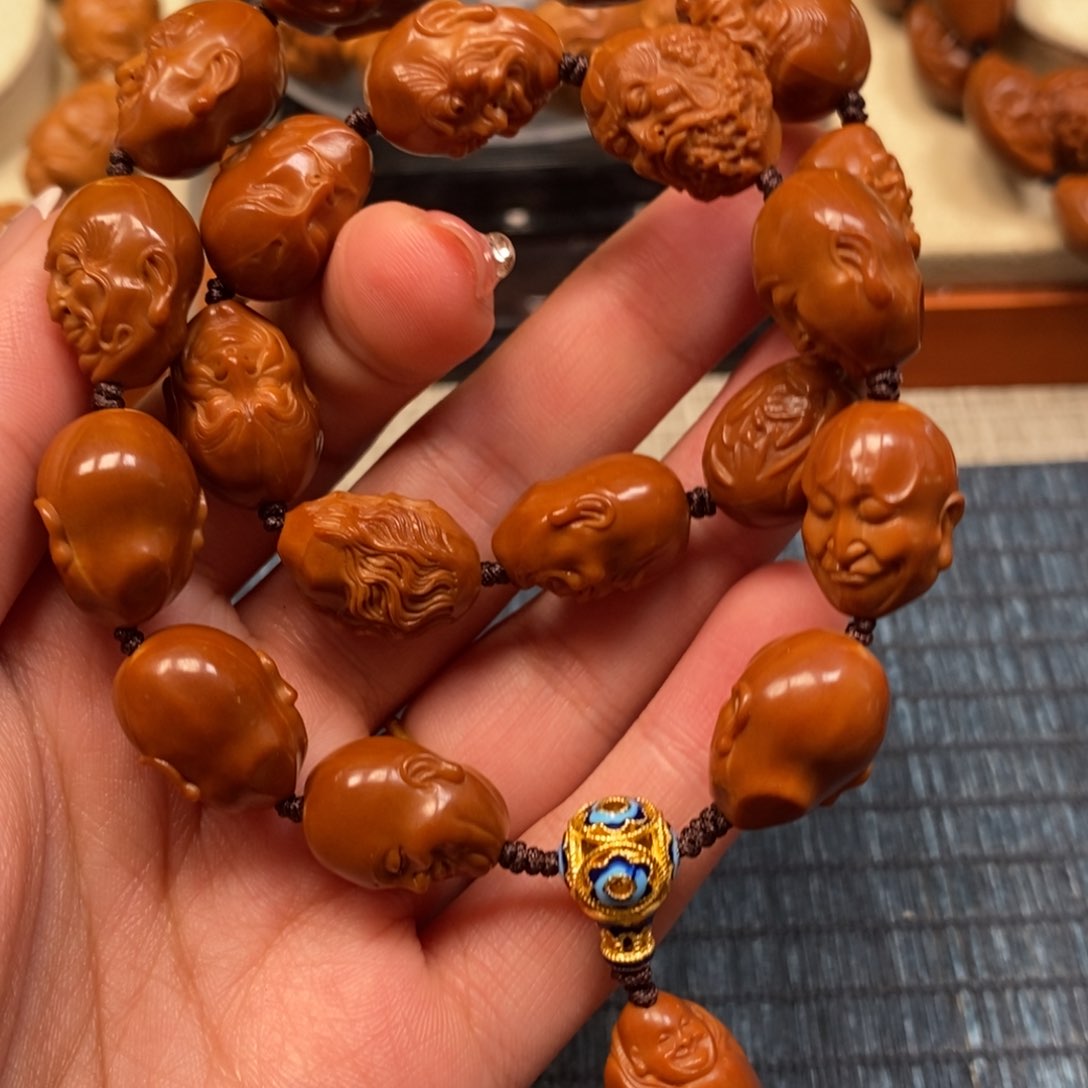 橄榄核手串/手链十八罗汉，1.4