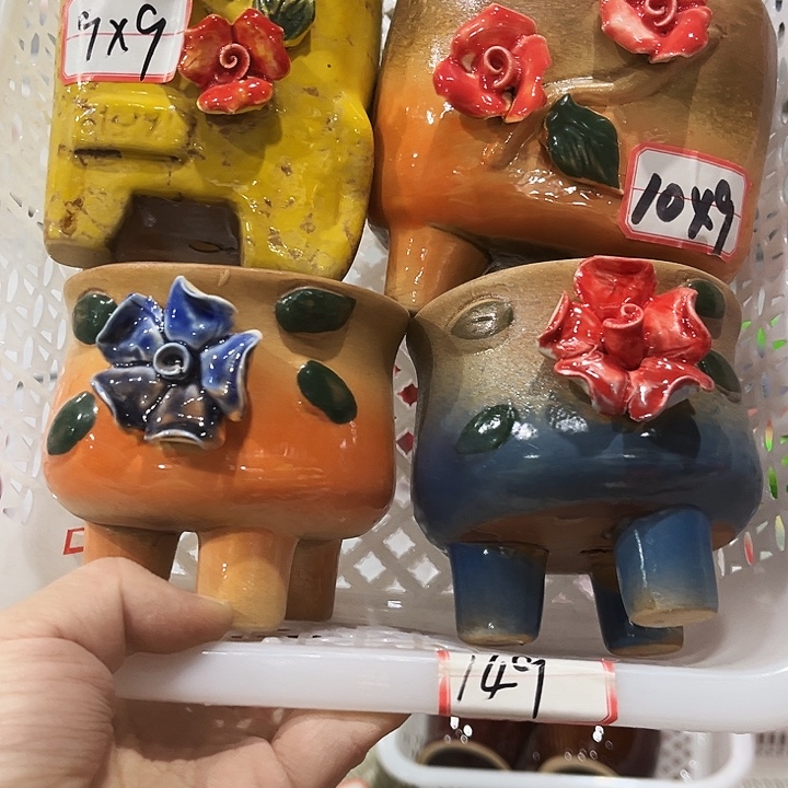 瓷片花盆多肉植物艺术品