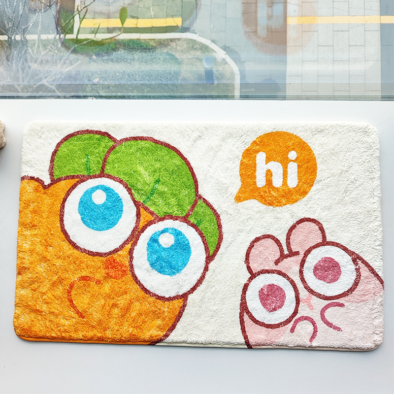 保卫萝卜阿波呆兔毛绒地垫卧室卫生间门口防滑脚垫地毯