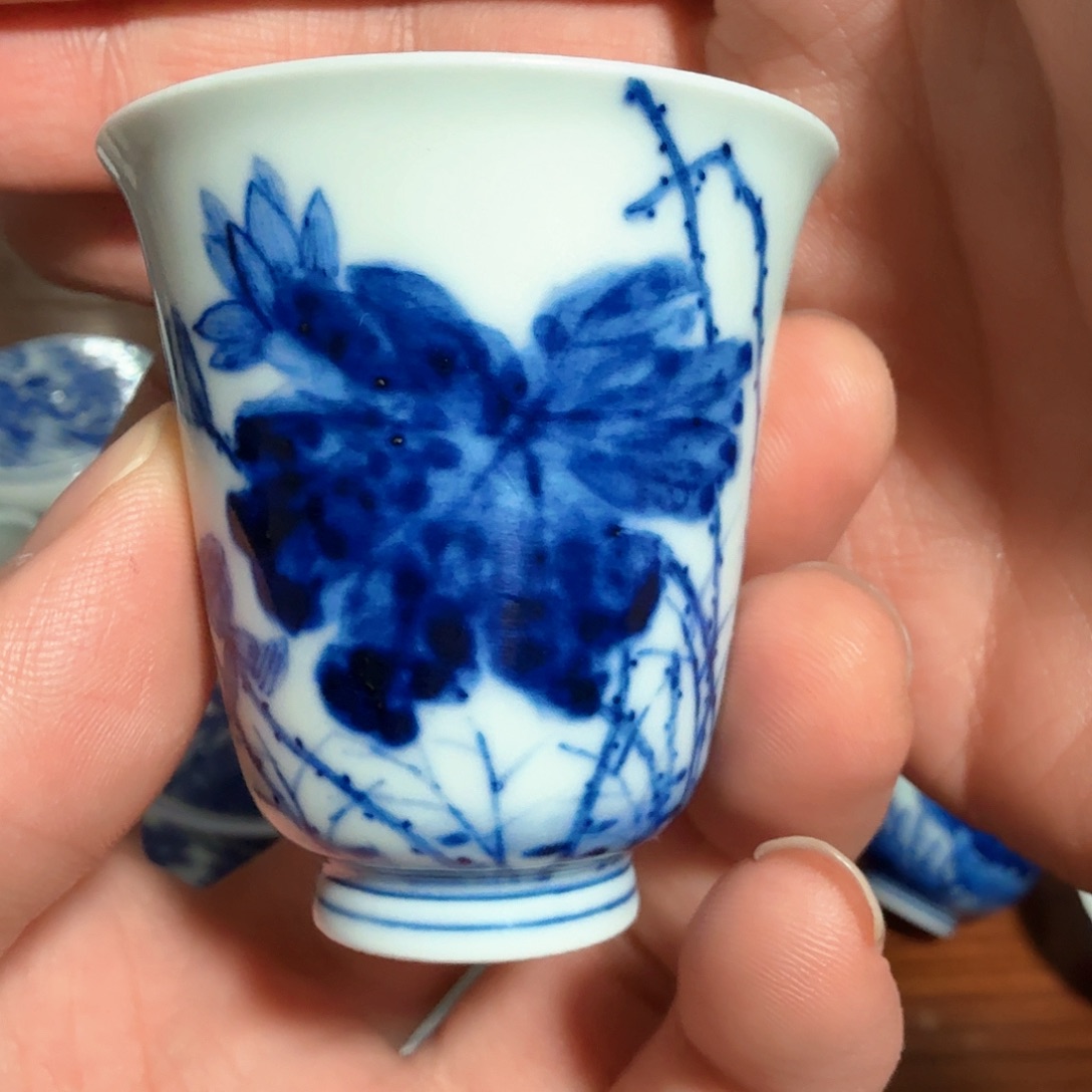 釉下青花柴窑单杯