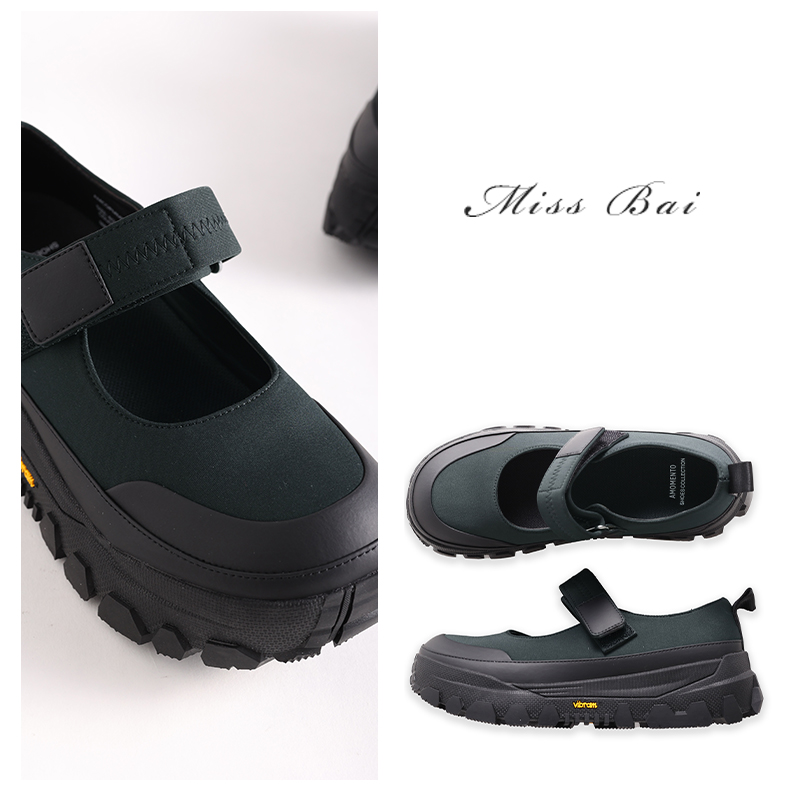 YIWEN-【不羁之年】新款魔术贴厚底显高透气玛丽珍鞋子XZ0626