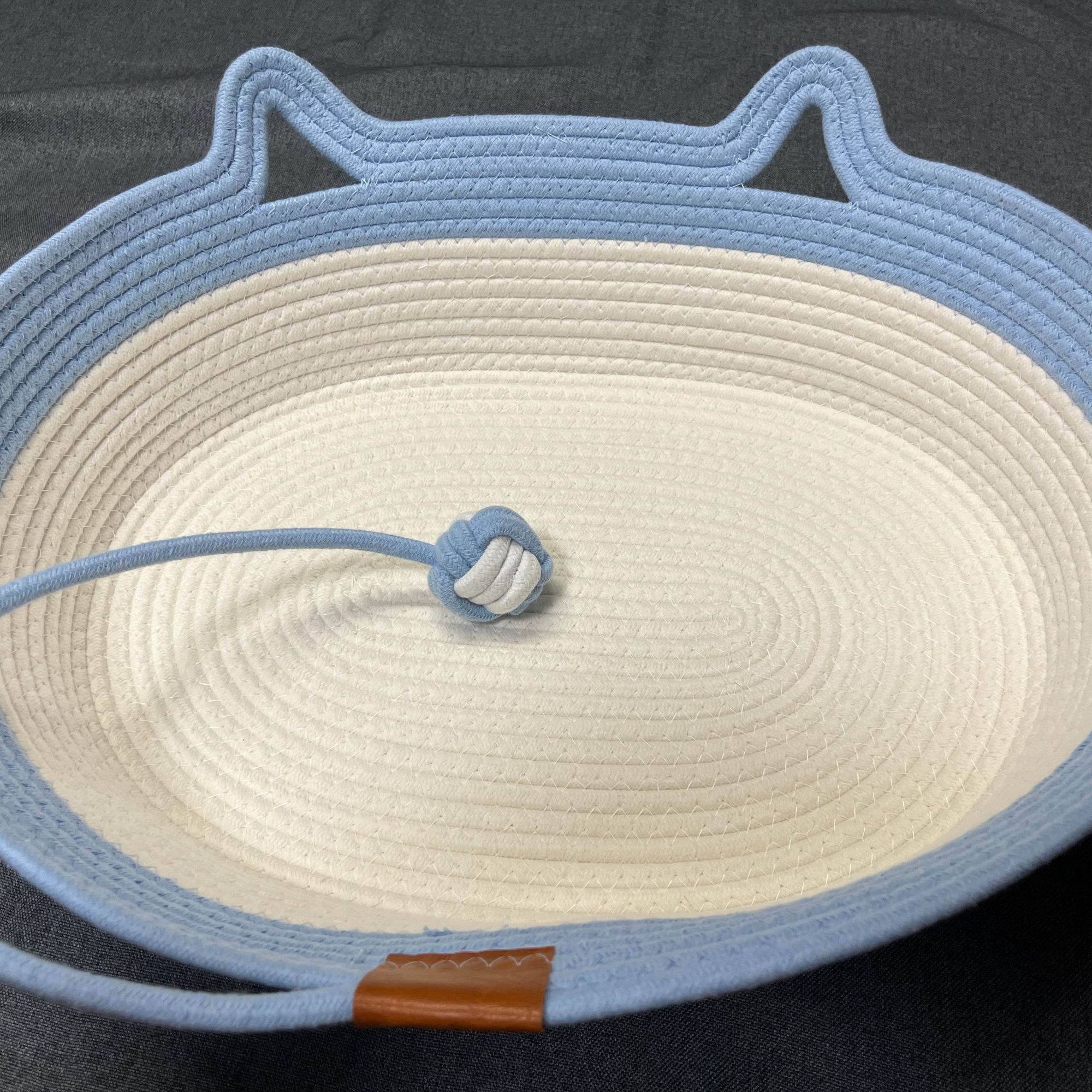 新款椭圆猫窝狗窝宠物棉绳藤编猫窝四季通用可爱舒适猫咪睡觉床