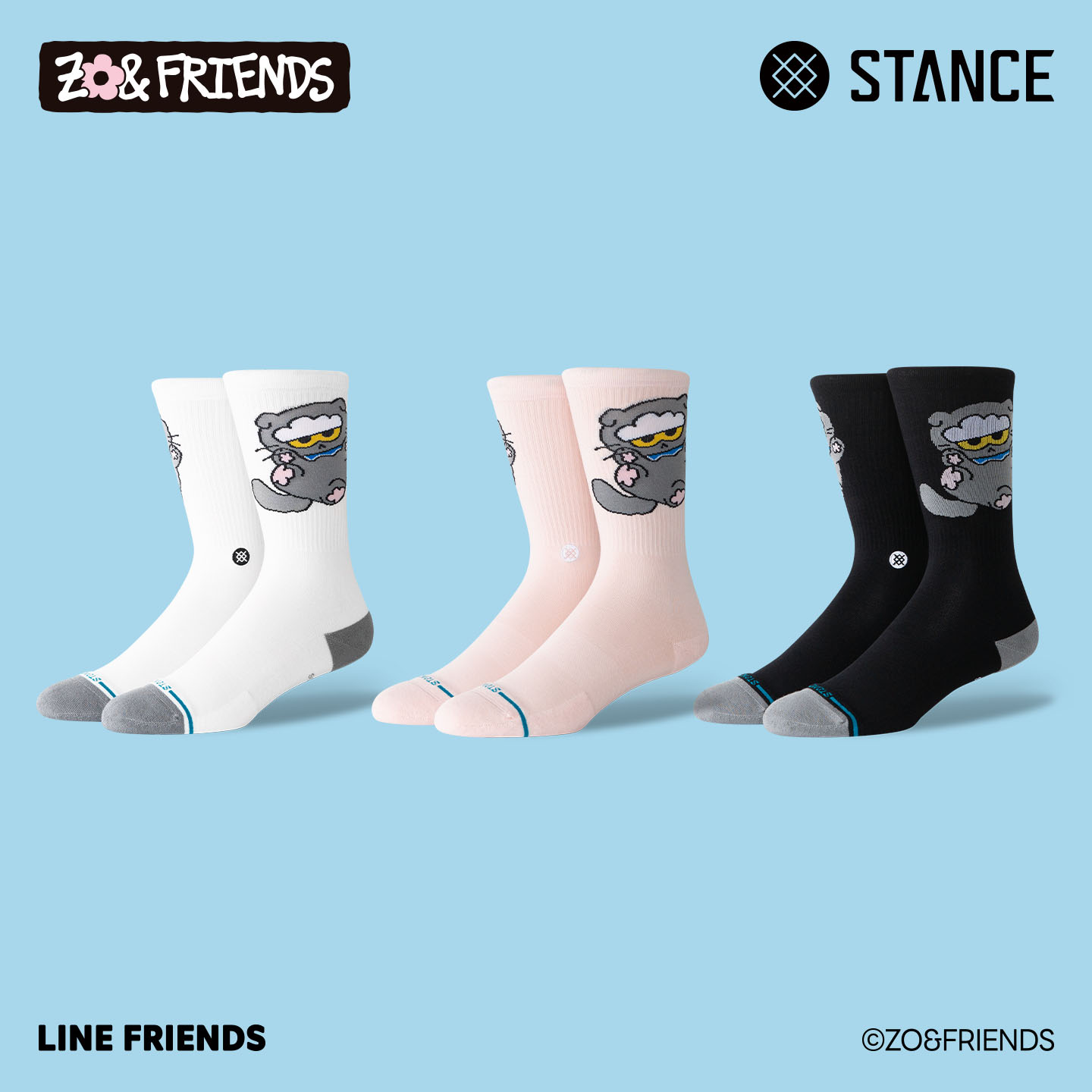 【ZO&FRIENDS联名】STANCE云猫休闲袜男袜女袜2026新款时尚潮流袜子