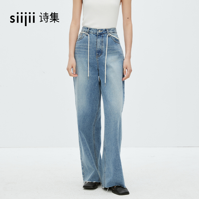 春季新款女宽松休闲版牛仔裤直筒长裤