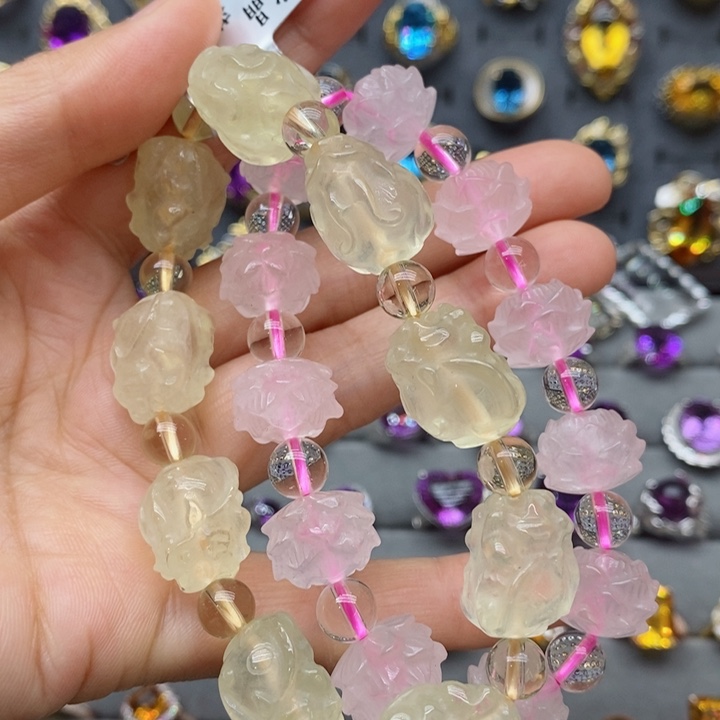 水晶手链未镶嵌菩*果天然水晶手串