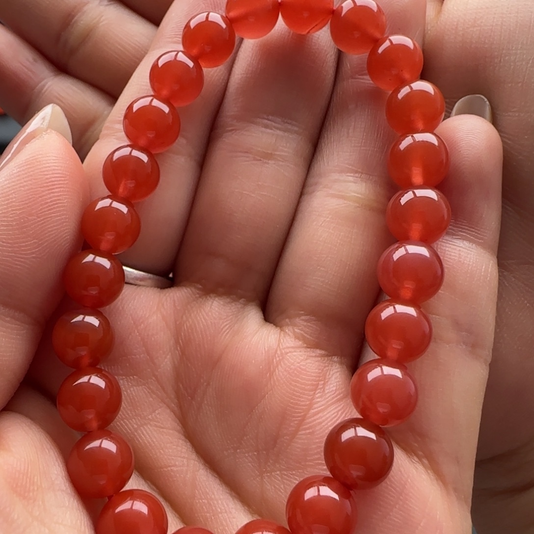 南红玛瑙未镶嵌圆珠精品手串7.6，有24颗