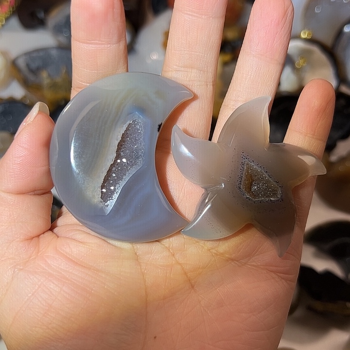 玛瑙/玉髓无未镶嵌郑***7海星月亮