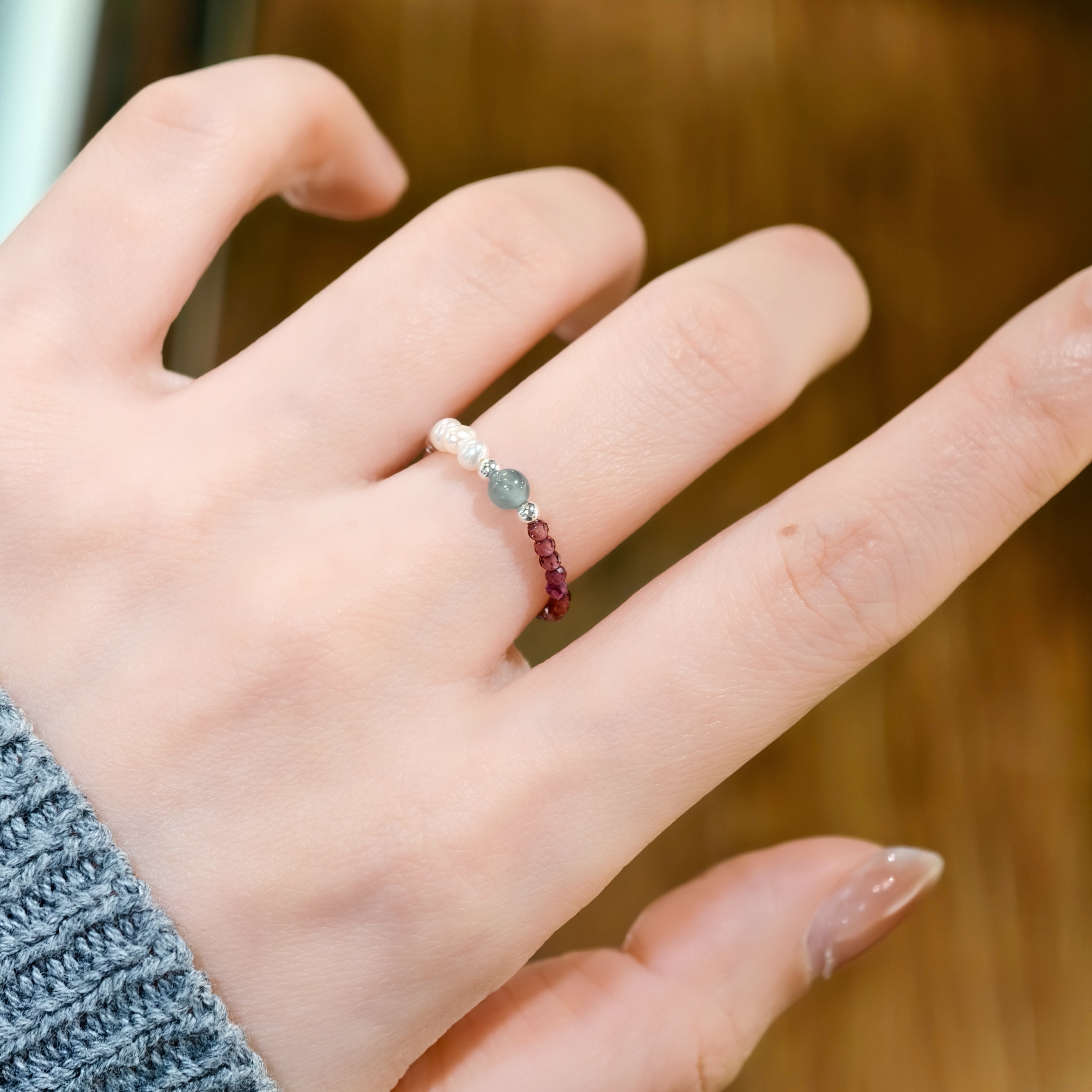 925银戒指 【街末】原创设计手工定制手作时尚百搭复古圆珠银珠戒指