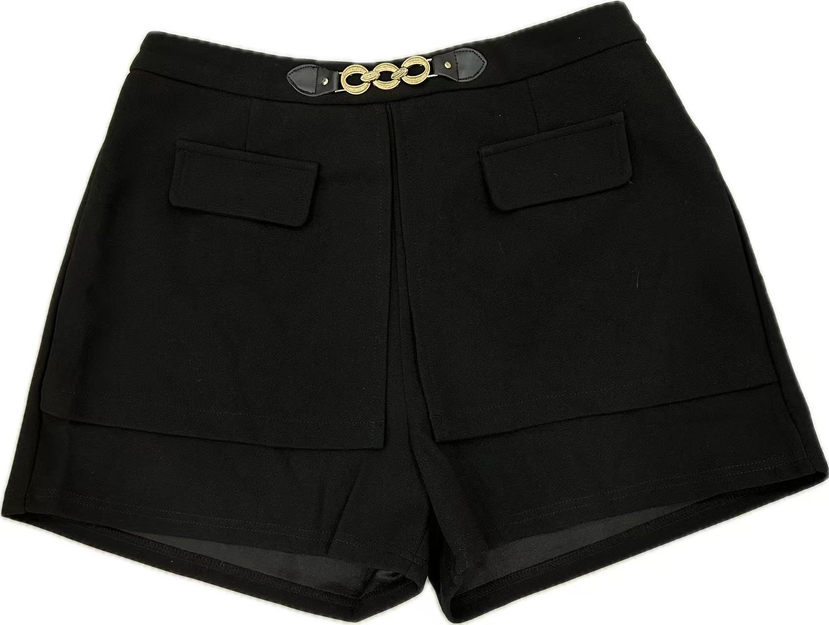 笑笑大码秋季新款毛呢短裤