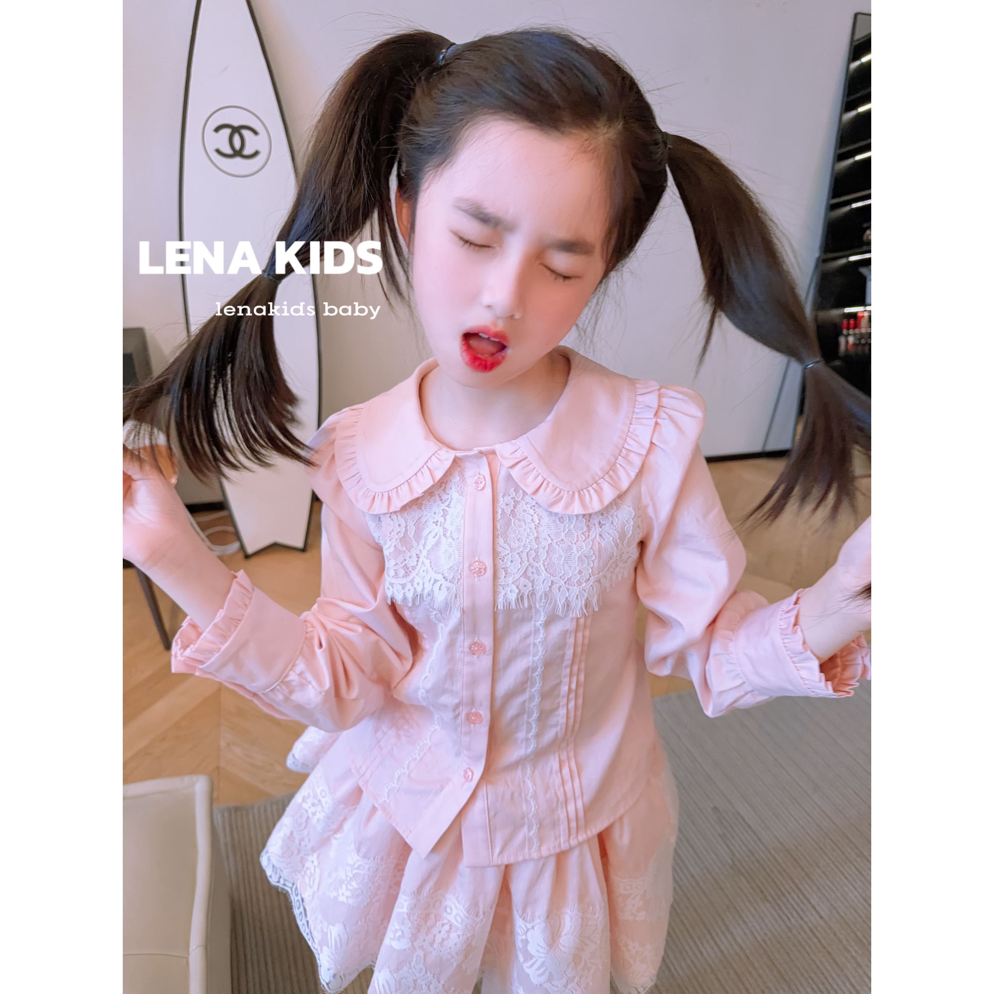 【现货】【春日蕾丝洛丽塔·甜美风娃衫短裙套装】童装26030504