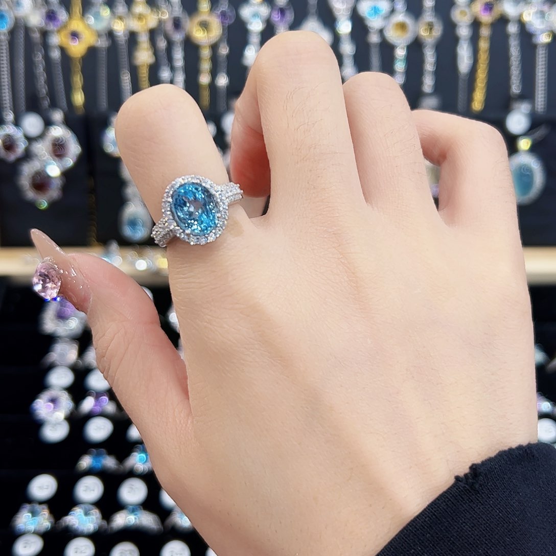 紫晶戒指银S925镶嵌天然