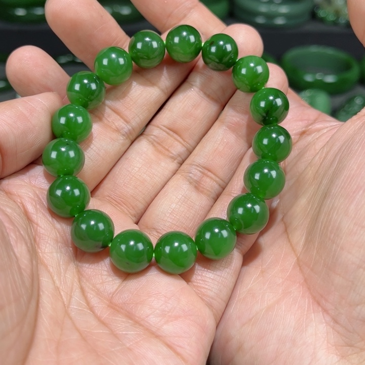 和田玉（碧玉）手链未镶嵌快**舟