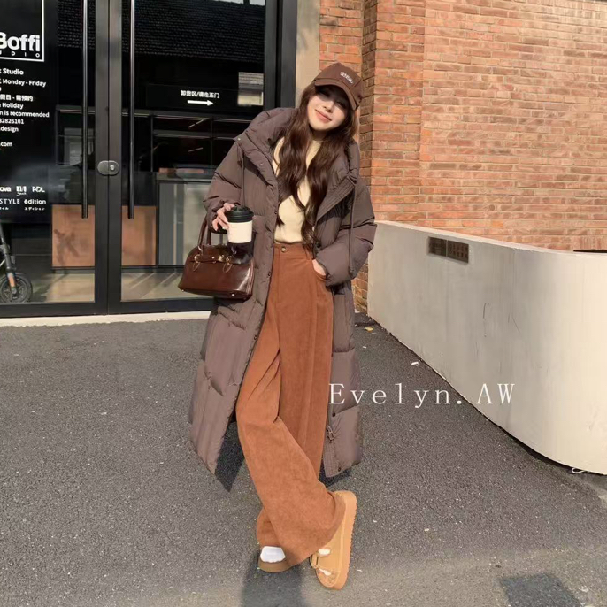 9059 (大鹅厂家)高货-韩系云感泡芙大被子过膝长款鹅绒服