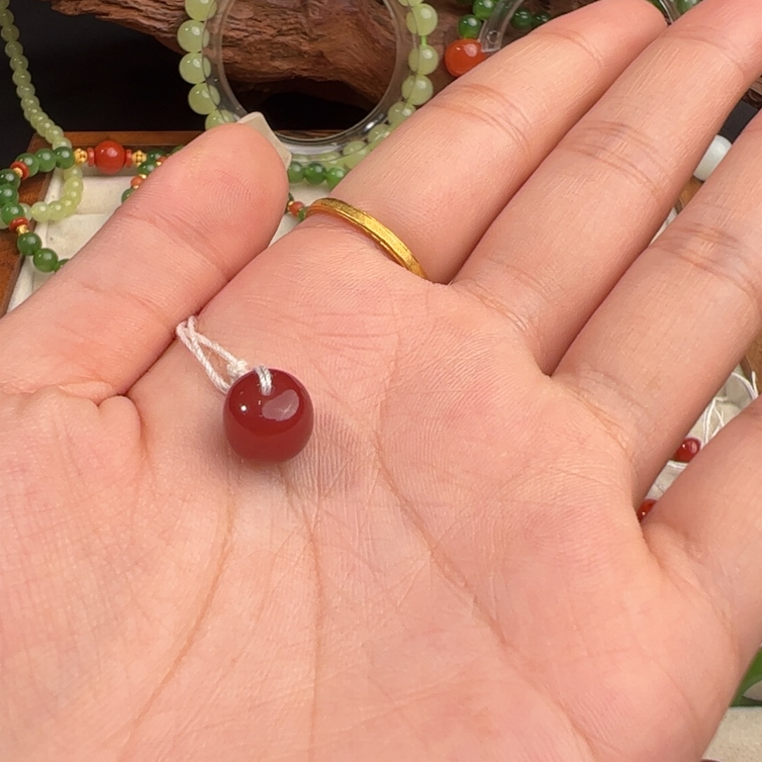 南红玛瑙未镶嵌珠宝奇石9.5mm