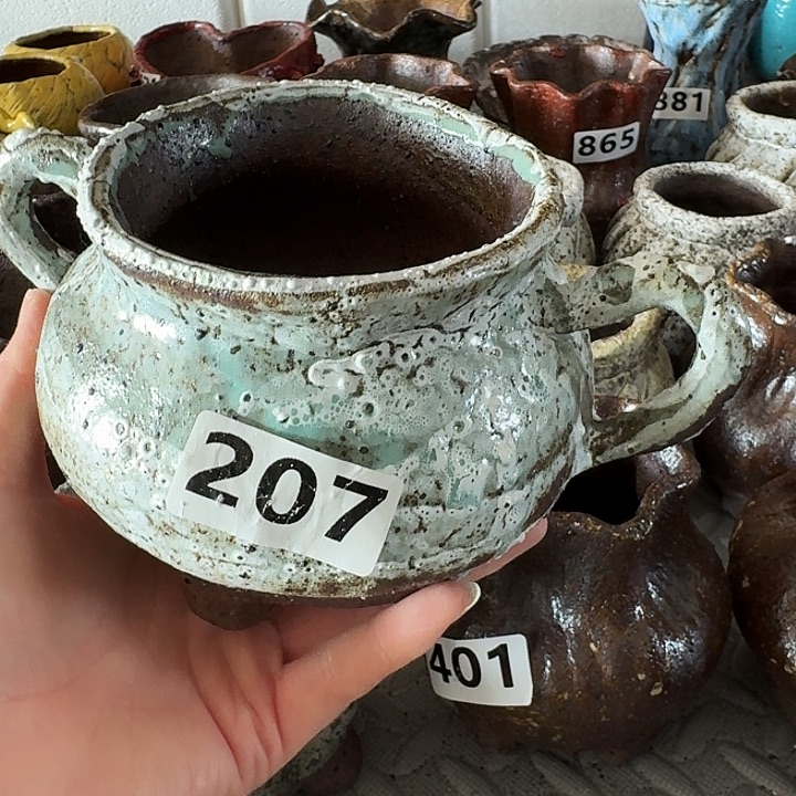 内口8高10清版粗陶手工