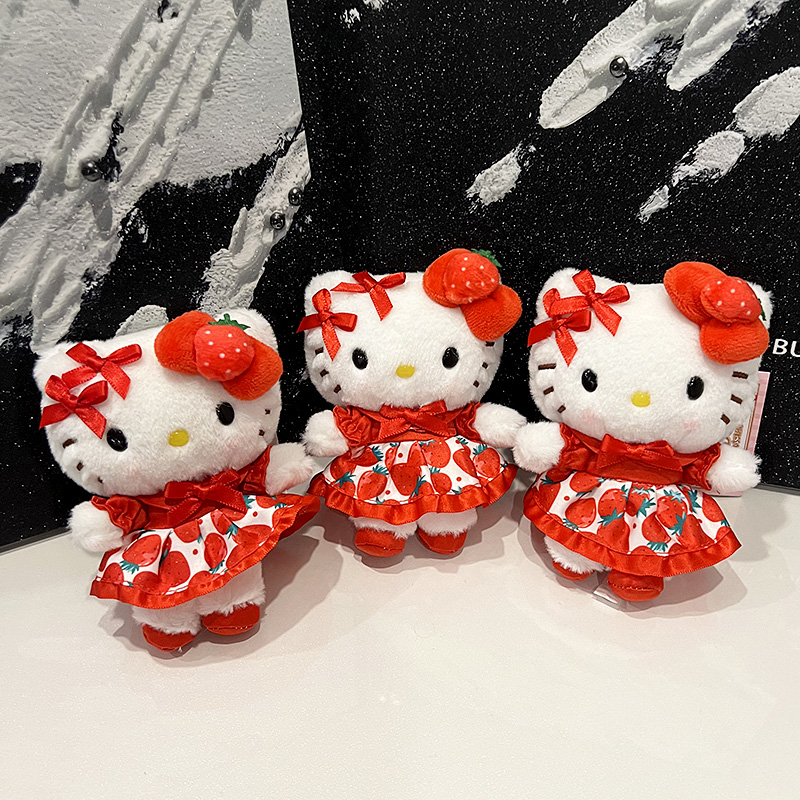 50周年限定草莓新闻系列毛绒挂件 可爱包包挂饰 卷毛猪