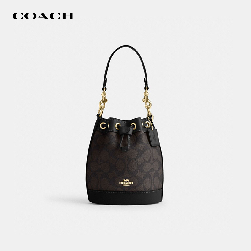 COACH/蔻驰【品牌授权】Dempsey15抽绳水桶包单肩手提包 CW299IMXAQ