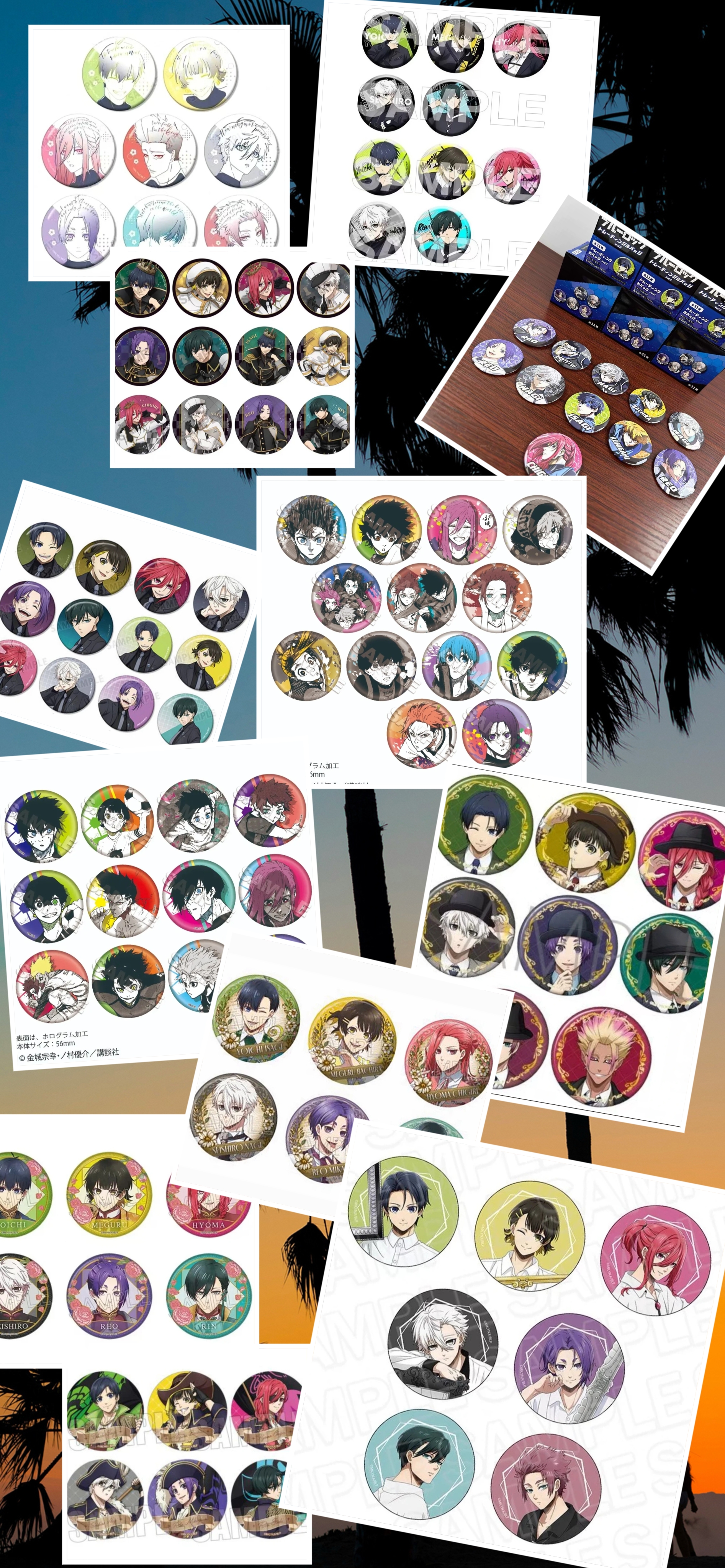 【蓝色监狱大乱斗】画框 水彩 玻璃闪 花环 海盗