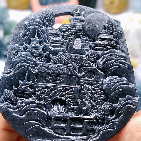 定制翡翠未镶嵌山水