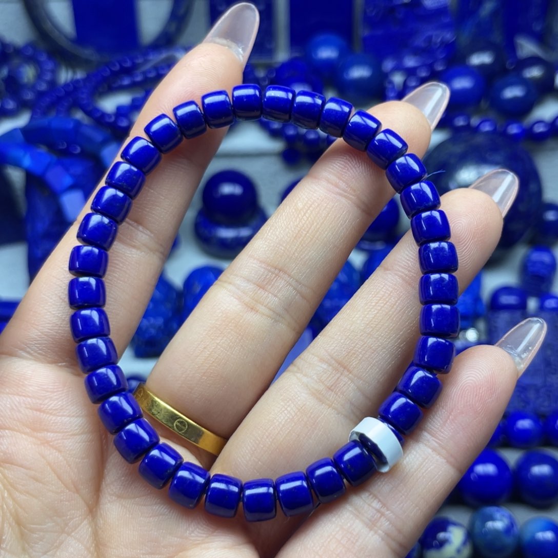 青金石6+高品直切手串未镶嵌