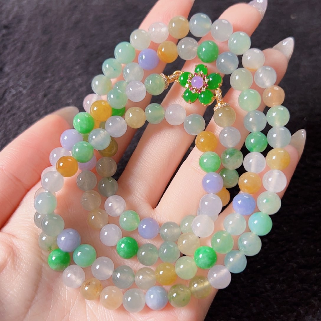 翡翠颈饰18K金镶嵌签收后24小时鉴赏期，过时不退