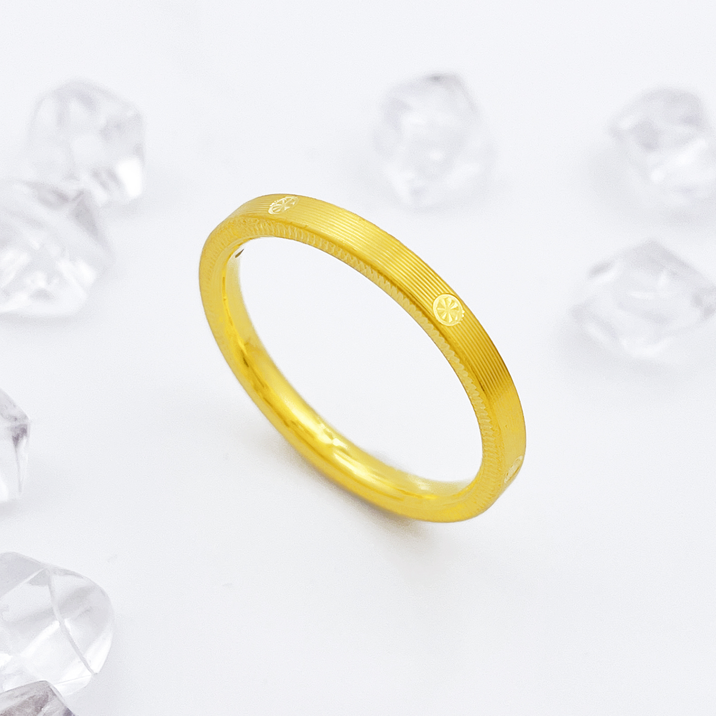 【飘飘严选】足金999 拉丝米字窄戒指 1.16 14圈口